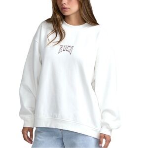 RVCA Women's White Baggie Boyfriend Sweatshirt NWT Size S